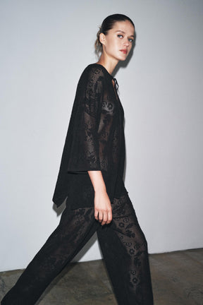 FLORAL STRUCTURE KNIT TROUSERS - Image 5