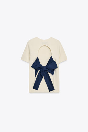 SHORT SLEEVE KNIT JUMPER WITH BOW BACK - Image 7