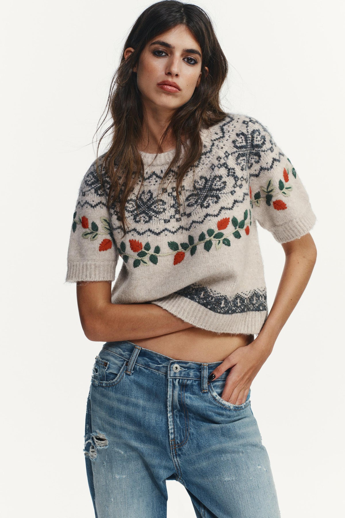 Embroidered Jacquard Jumper