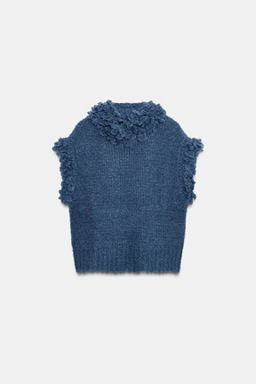 FRINGED KNIT JUMPER VEST - Image 6
