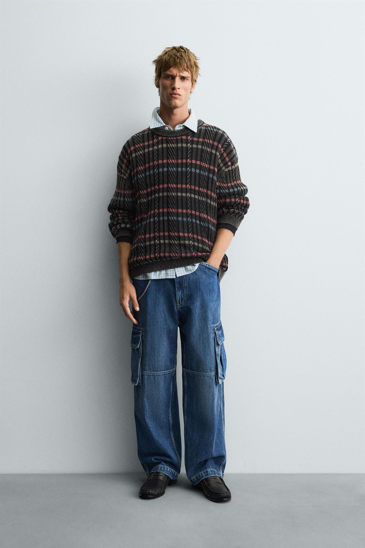 TEXTURED STRIPE SWEATER - Image 1