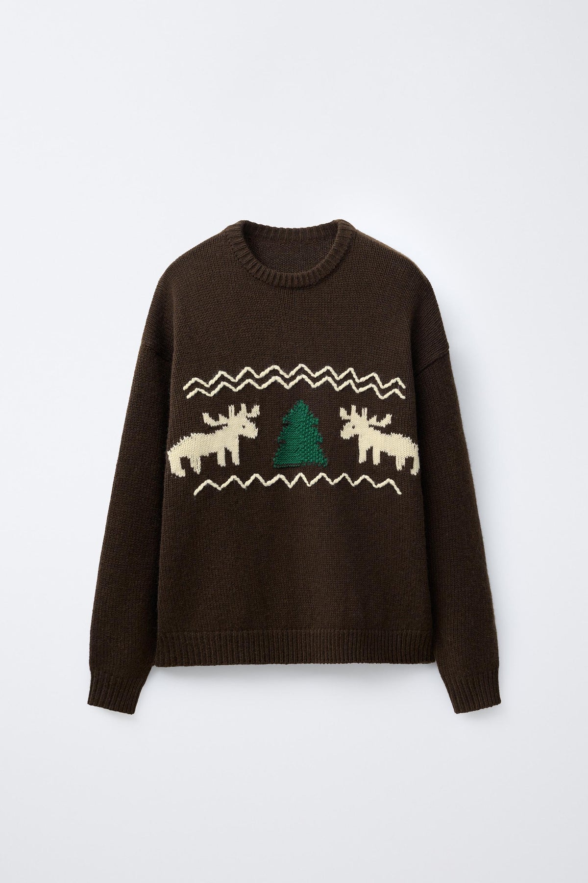 KNIT JUMPER WITH EMBROIDERED REINDEER - Image 2