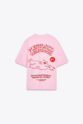 WASHED EFFECT PRINTED T-SHIRT