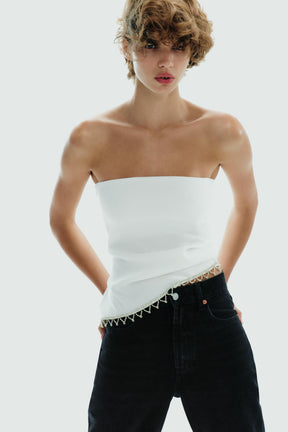 Strapless Jewel Top