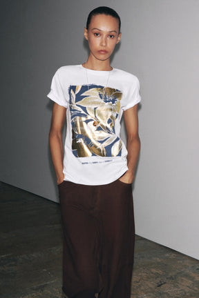 Metallic-Print T-Shirt