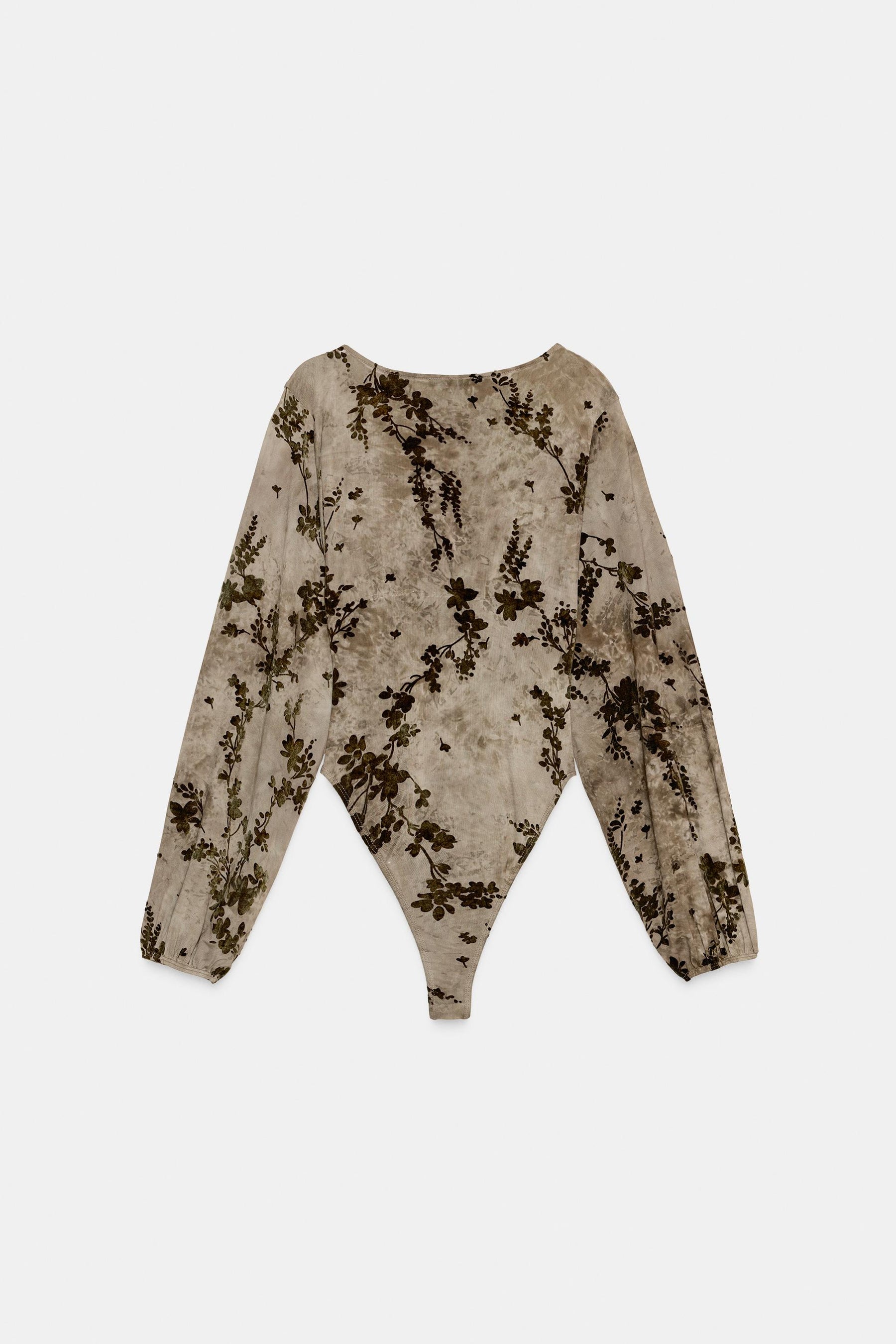 Flocked Tulle Bodysuit