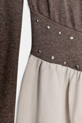 Studded Contrast Fashion Dress