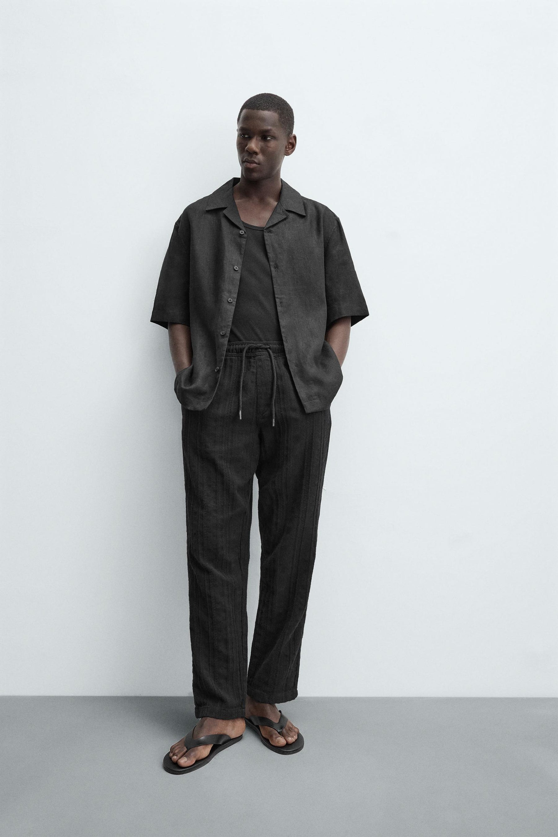 RELAXED FIT TEXTURED TROUSERS - Image 6