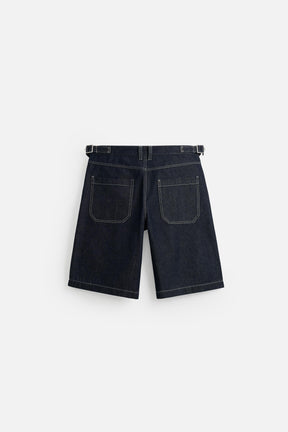 BELTED BAGGY FIT DENIM BERMUDA SHORTS - Image 8