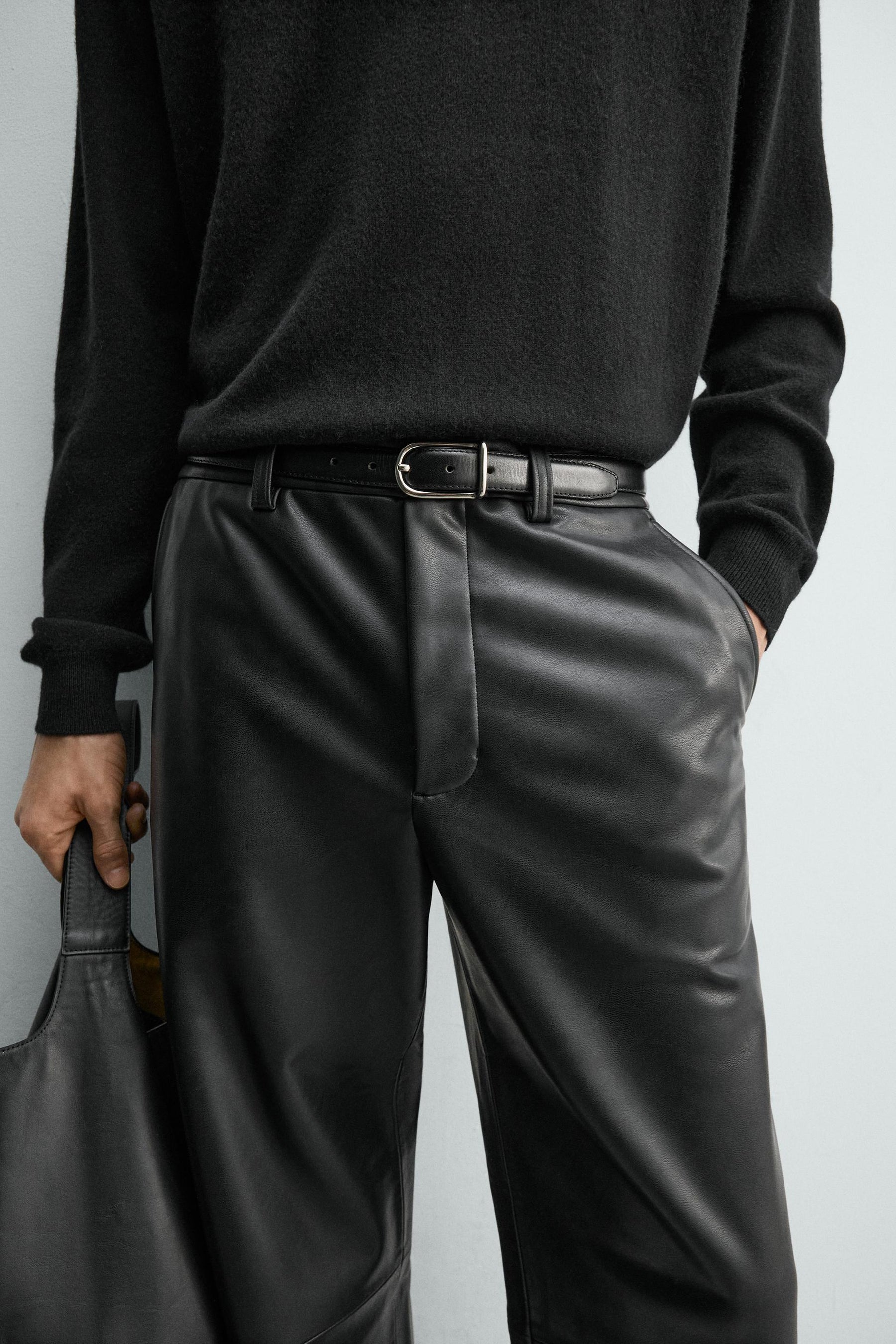Faux Leather Relaxed Pants