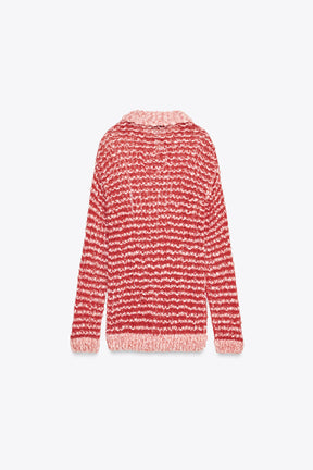 Wool Pointelle Knit Polo