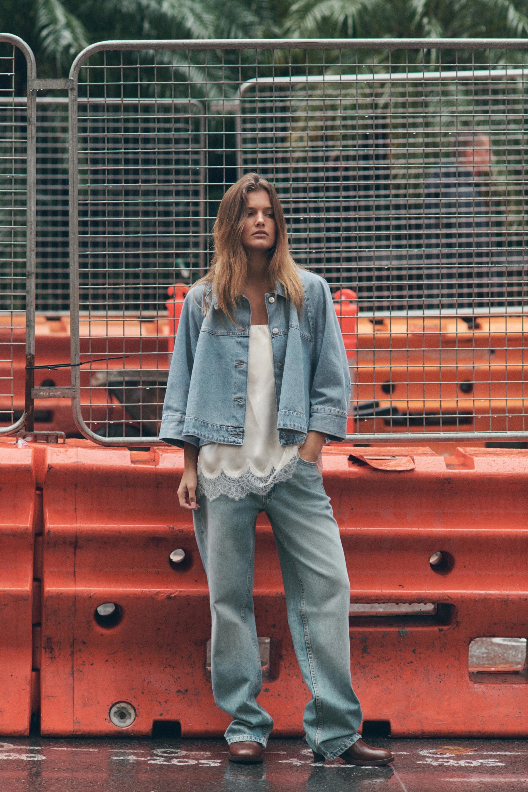 TRF DENIM CAPE JACKET - Image 1