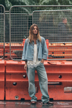 TRF DENIM CAPE JACKET - Image 1