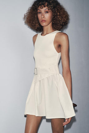 Twill Dress with Belt