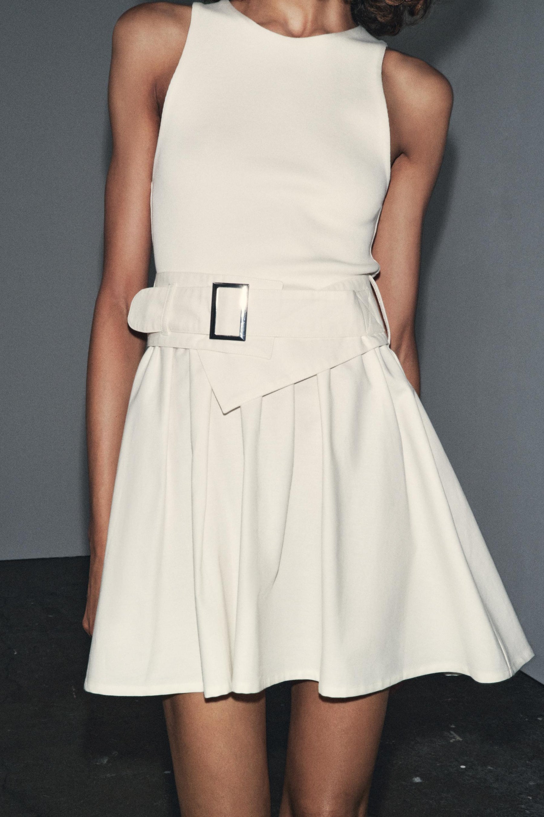 Twill Dress with Belt