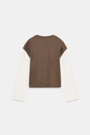 CONTRAST WAISTCOAT SHIRT