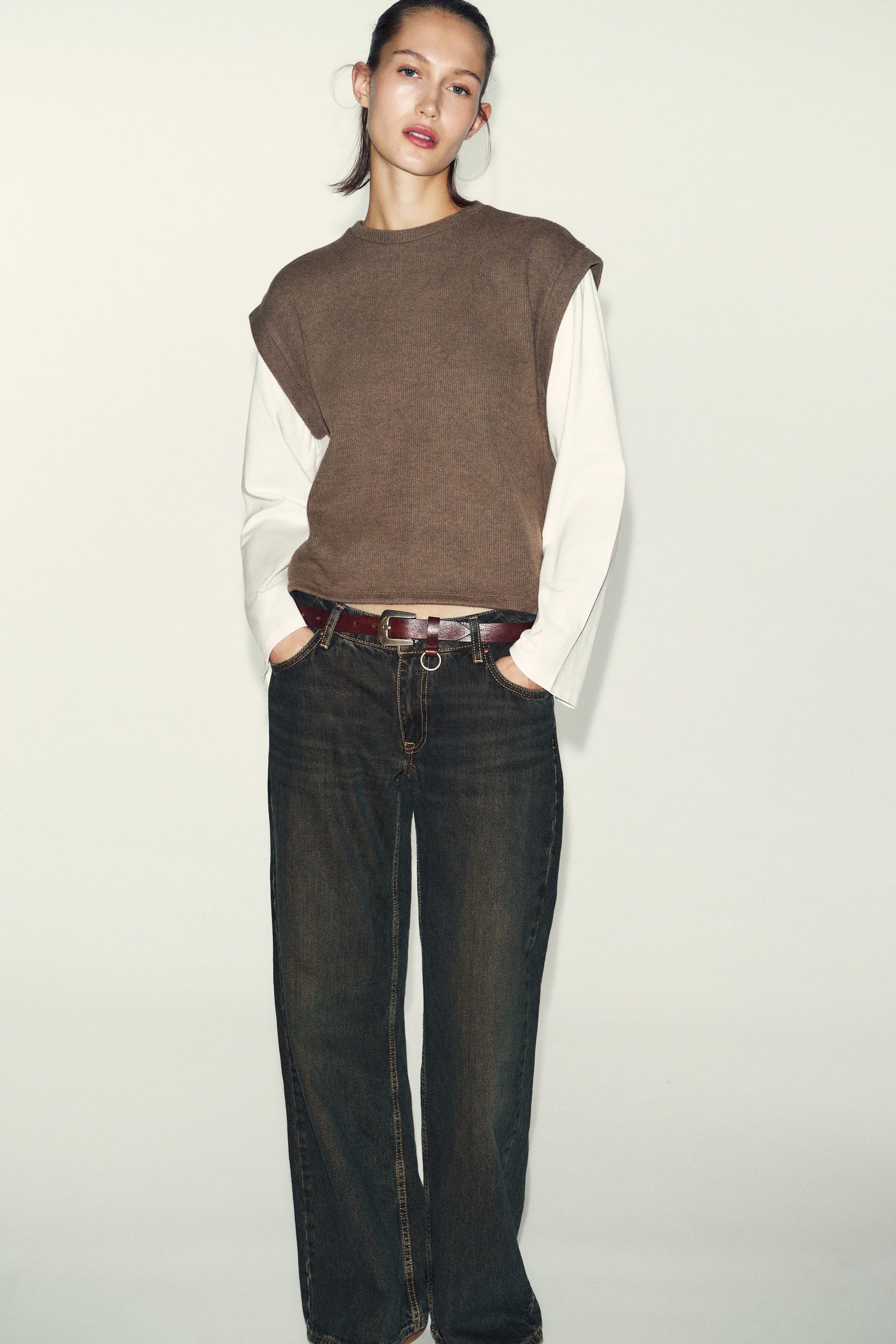 CONTRAST WAISTCOAT SHIRT