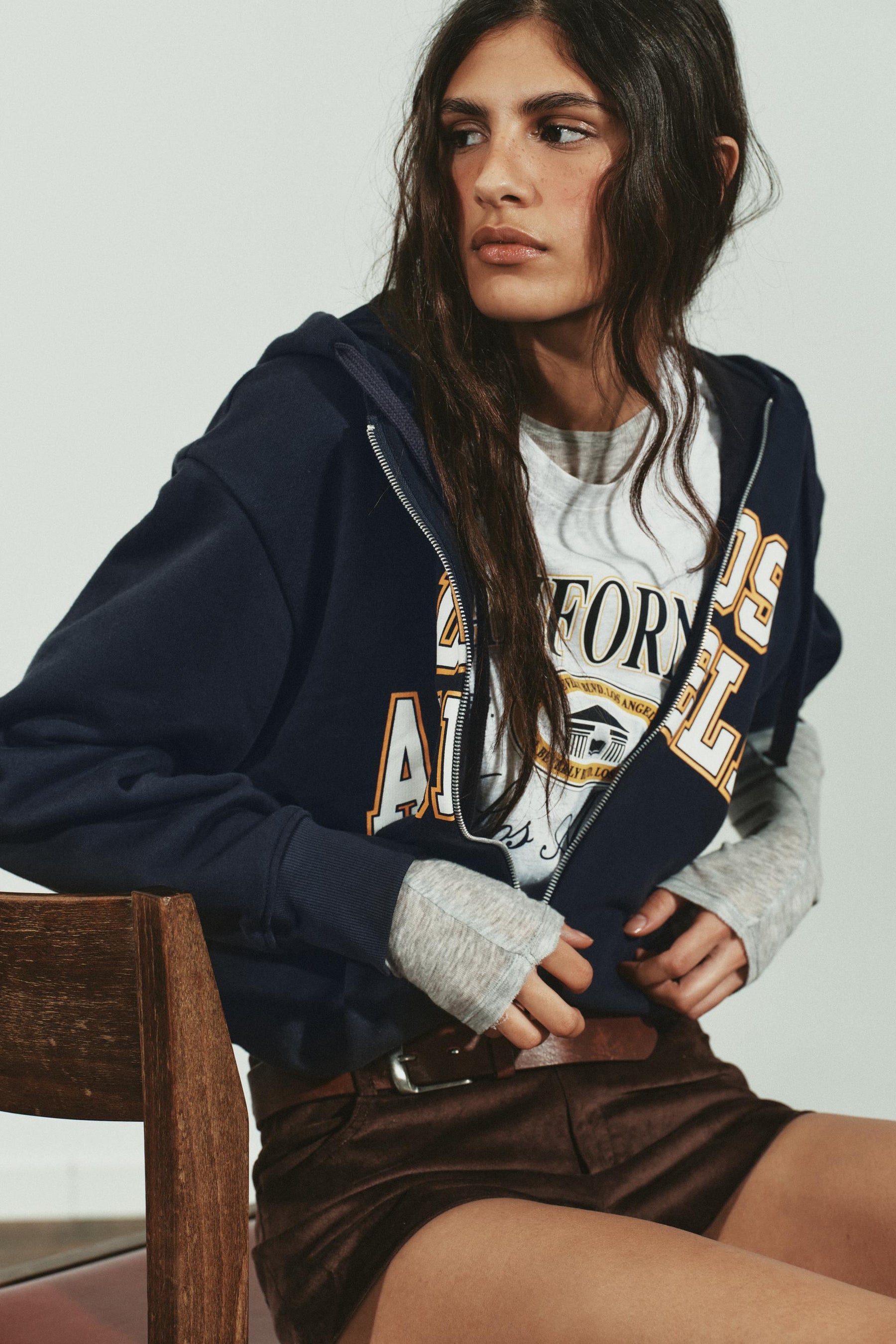 Contrast Varsity Hoodie