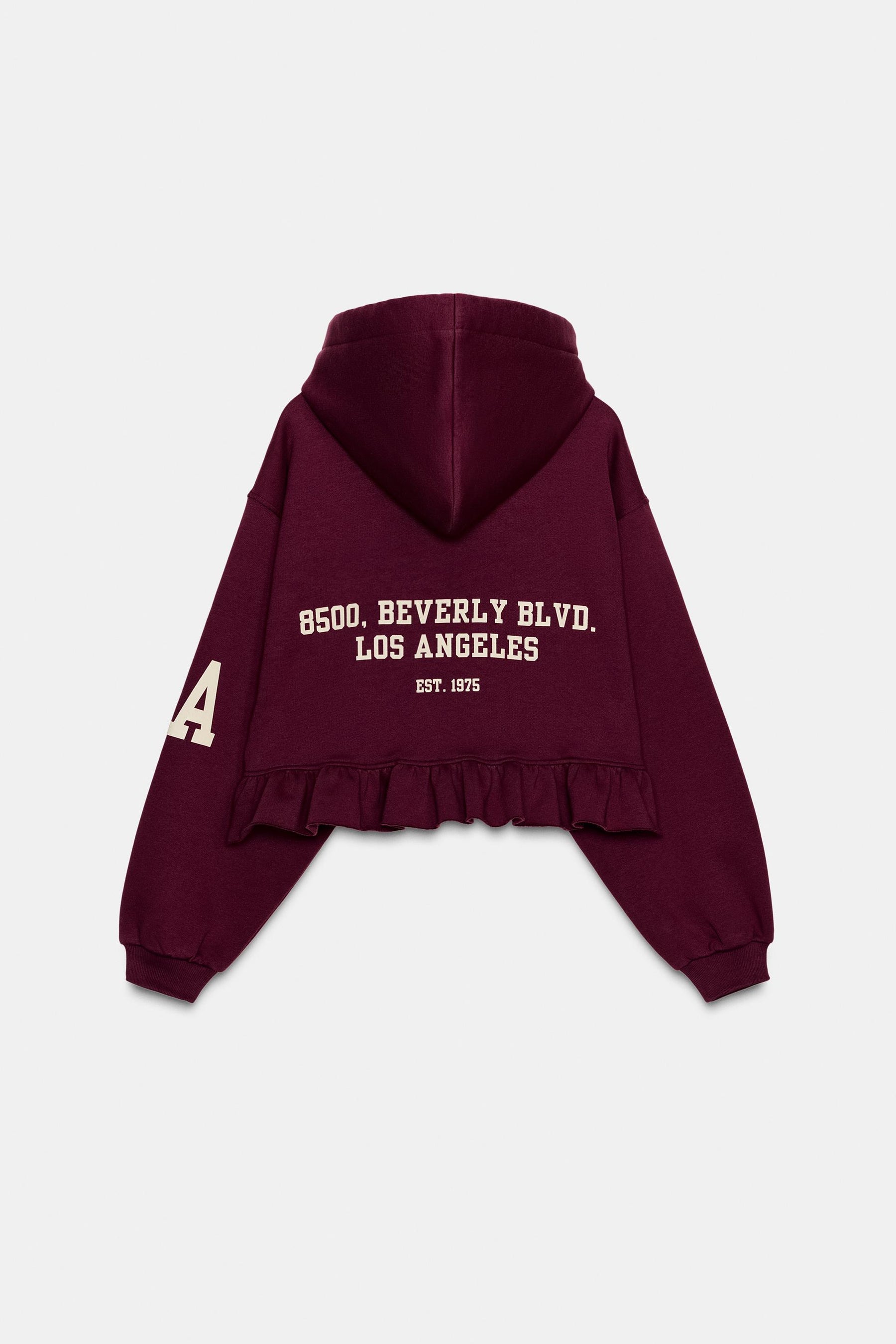 Ruffle-Trimmed Varsity Sweatshirt