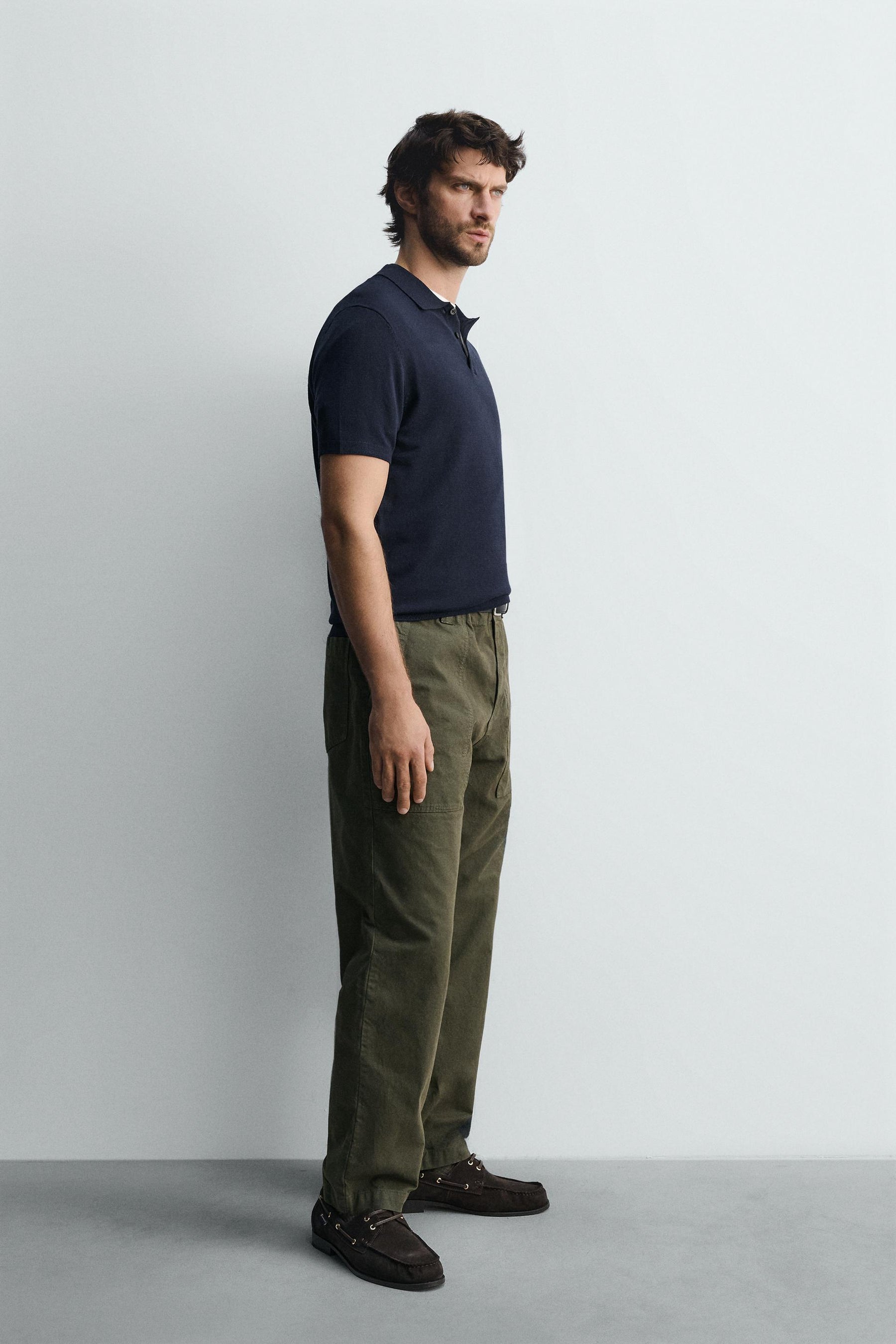 VISCOSE BLEND KNITTED POLO SHIRT - Image 4