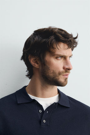 VISCOSE BLEND KNITTED POLO SHIRT - Image 5