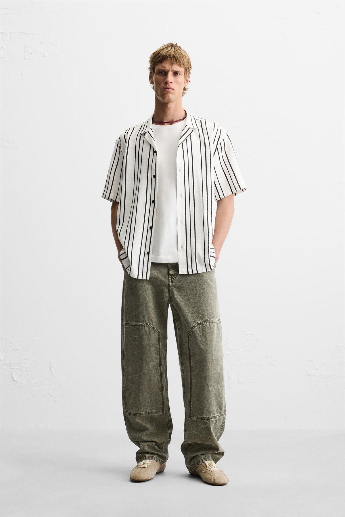STRIPED FLOWING SHIRT - Image 1