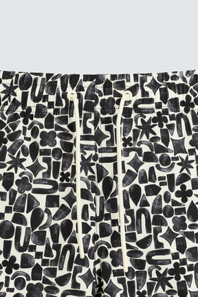 GEOMETRIC PRINT LONG SWIMMING TRUNKS - Image 7