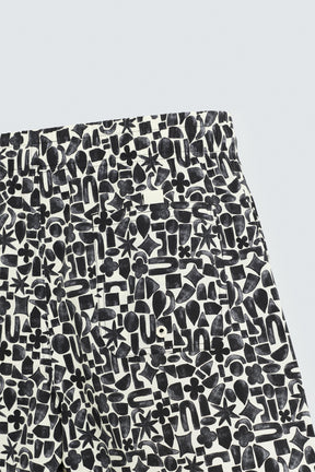 GEOMETRIC PRINT LONG SWIMMING TRUNKS - Image 8