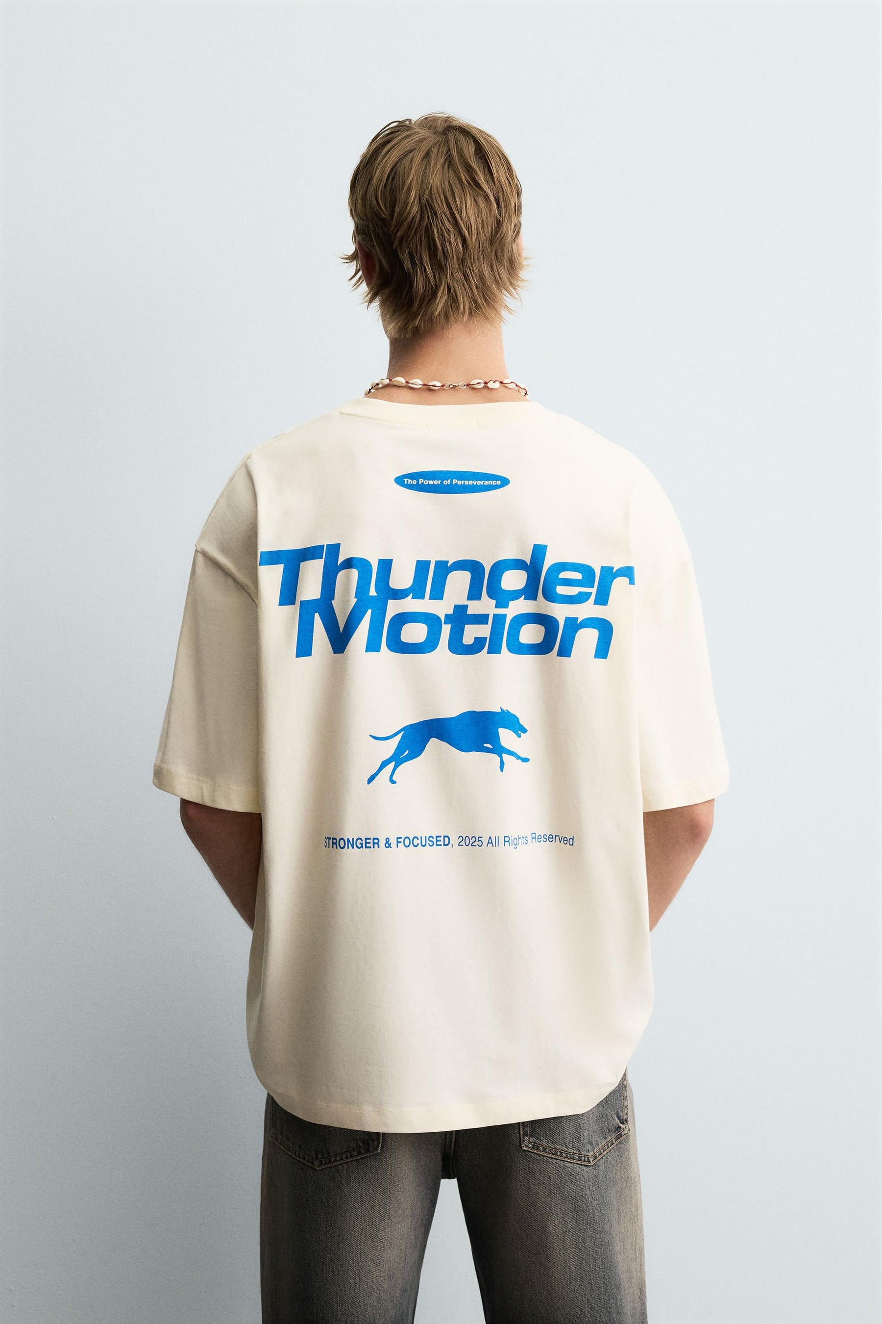 T-SHIRT WITH CONTRAST PRINTS - Image 3