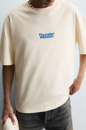 T-SHIRT WITH CONTRAST PRINTS - Image 5