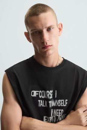 SLOGAN PRINT TANK TOP - Image 5