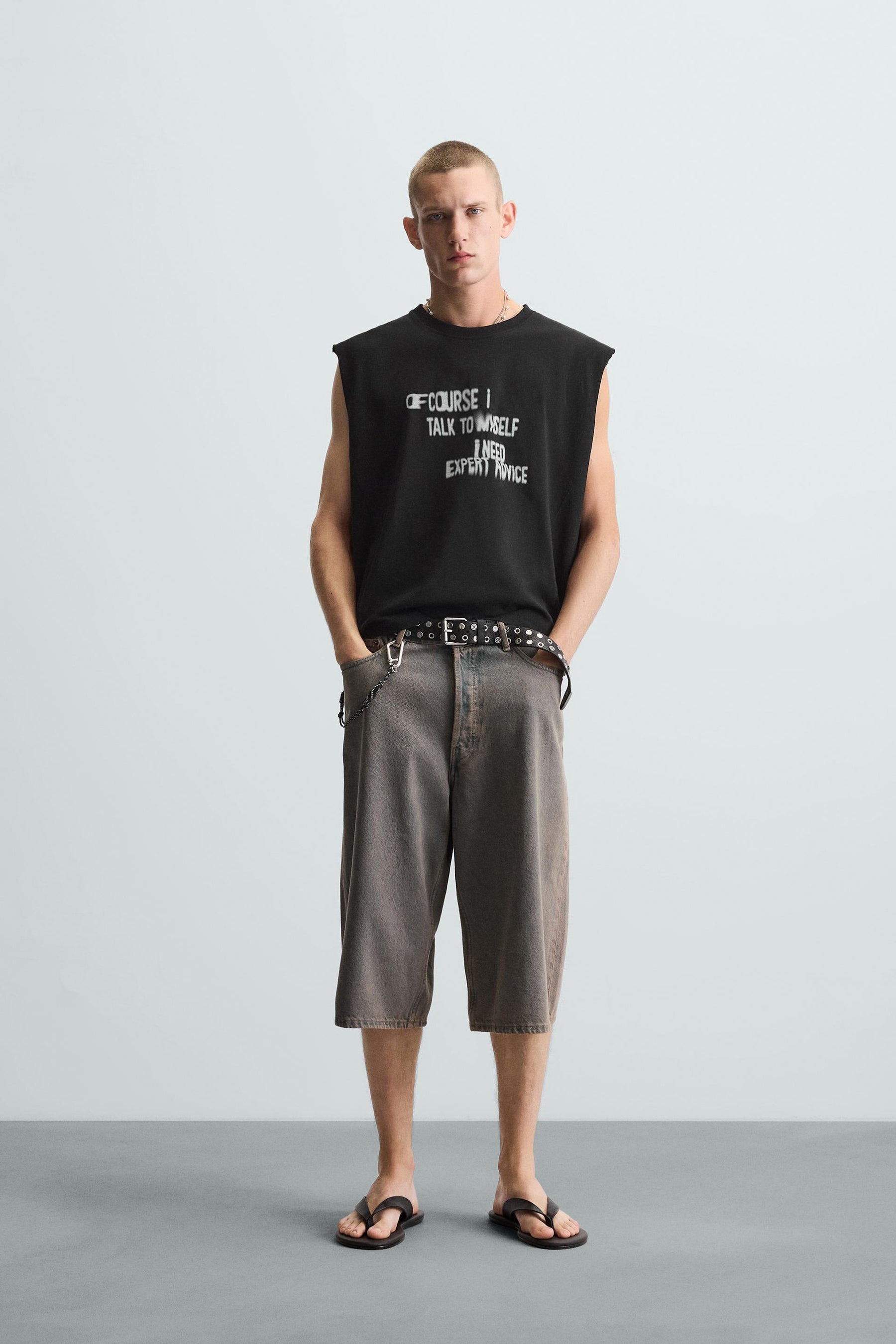 SLOGAN PRINT TANK TOP - Image 1