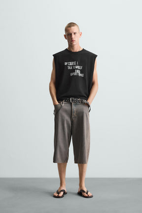 SLOGAN PRINT TANK TOP - Image 1