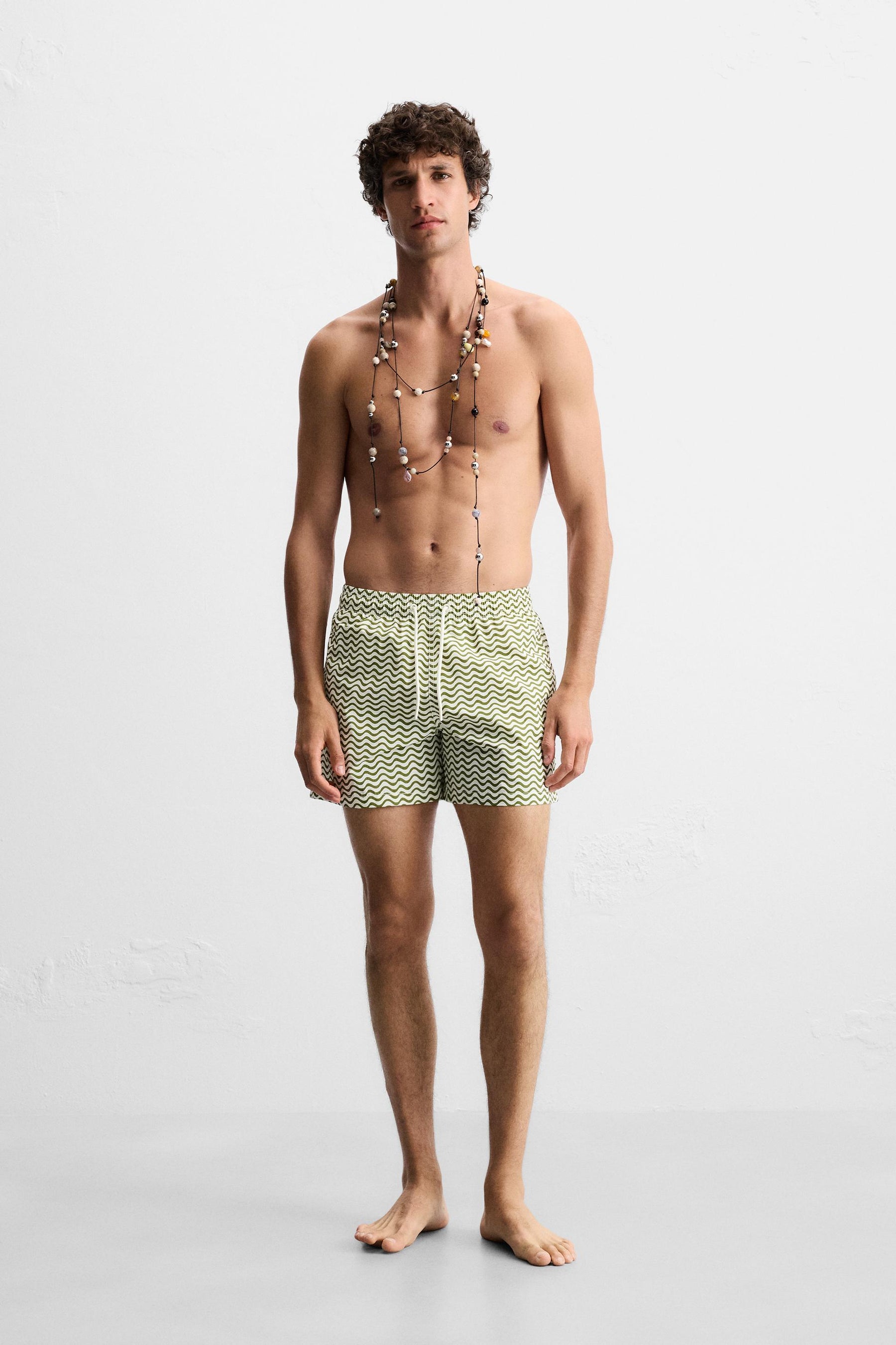 WAVY MID-LENGTH SWIMMING TRUNKS - Image 1