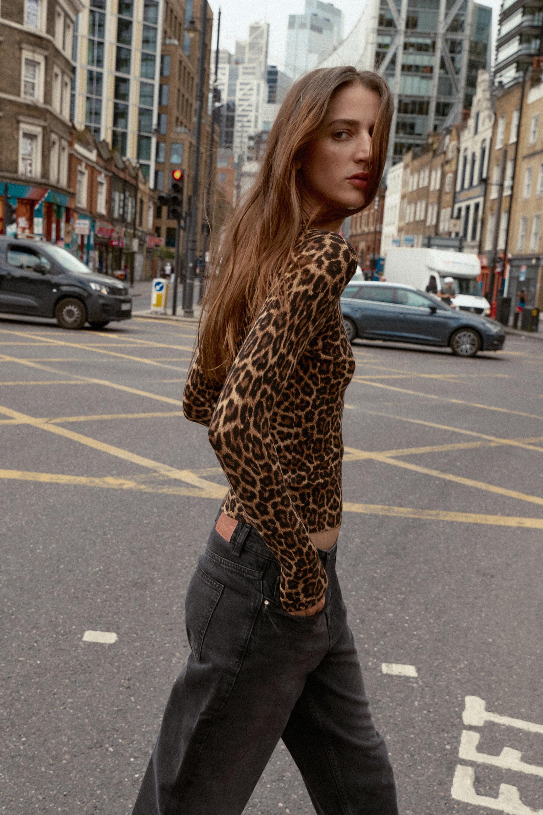 Animal Print Knit Jumper