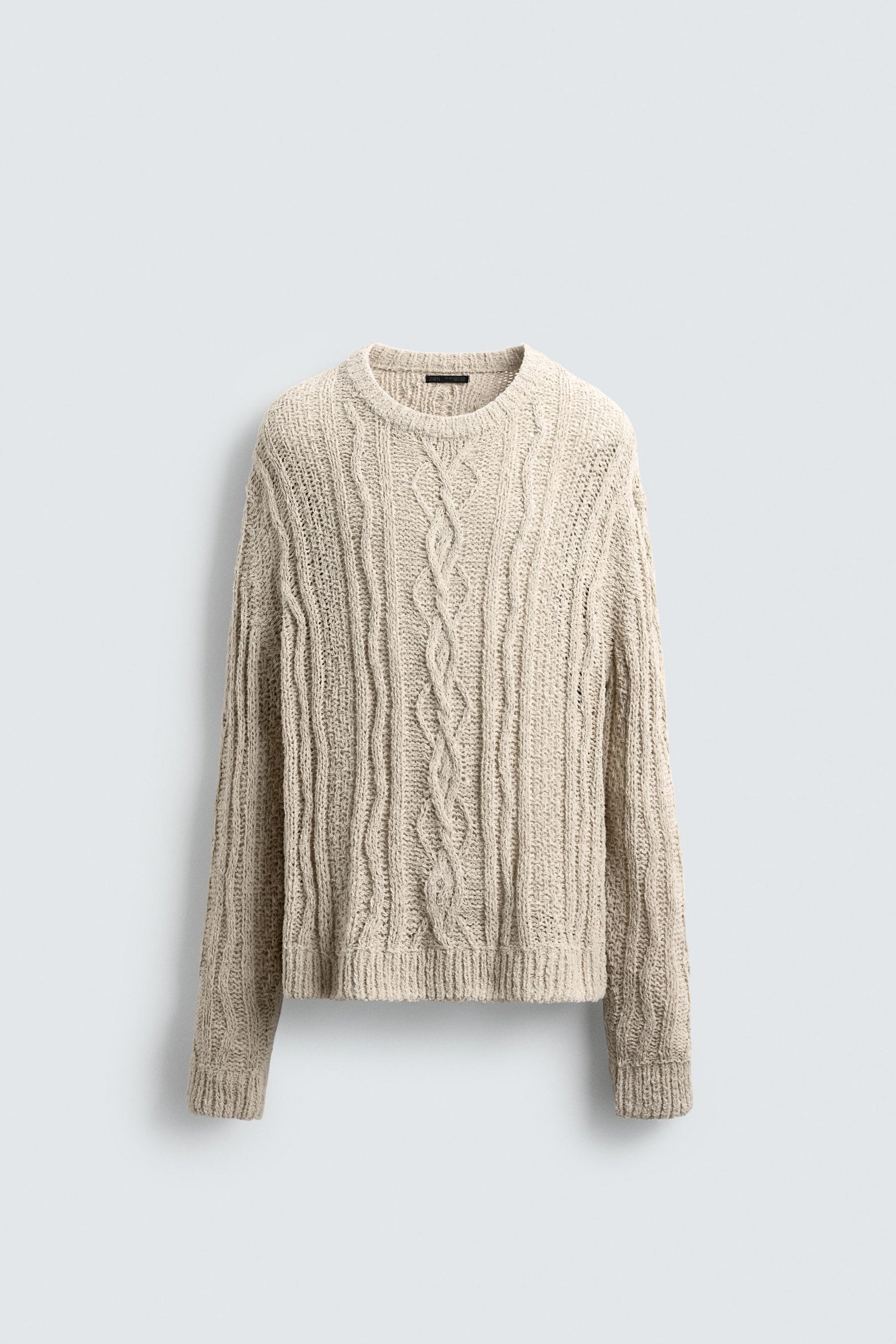 TEXTURED CABLE-KNIT SWEATER - Image 6