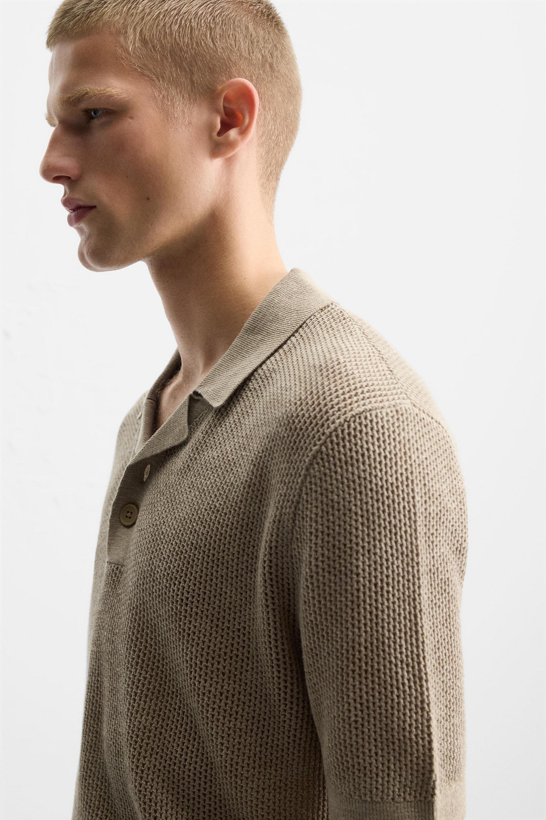 TEXTURED KNIT POLO SHIRT - Image 5