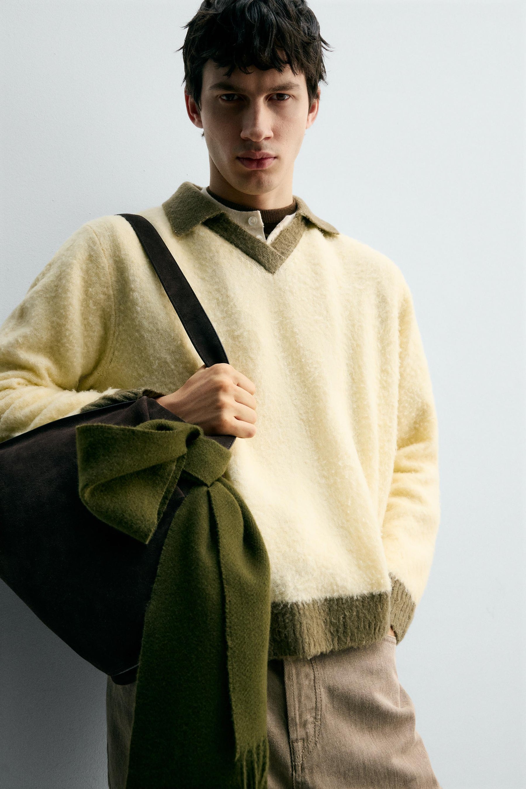 CONTRAST KNIT POLO SHIRT WITH WOOL - Image 5