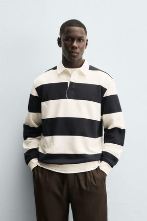 SWEATSHIRT WITH CONTRAST POLO COLLAR - Image 2