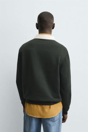 SWEATSHIRT WITH CONTRAST POLO COLLAR - Image 3