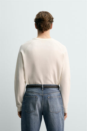 AARON LEVINE X WAFFLE-KNIT TEXTURE T-SHIRT - Image 3