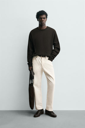 WAFFLE-KNIT TEXTURE T-SHIRT - Image 1