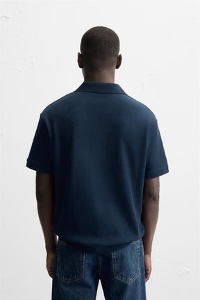 VERTICAL TEXTURED POLO SHIRT - Image 3