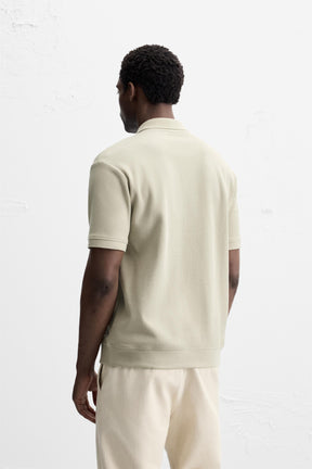 VERTICAL TEXTURED POLO SHIRT - Image 3