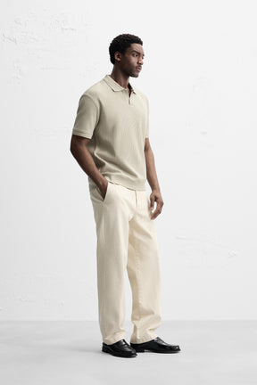 VERTICAL TEXTURED POLO SHIRT - Image 4