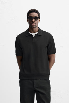 VERTICAL TEXTURED POLO SHIRT - Image 2