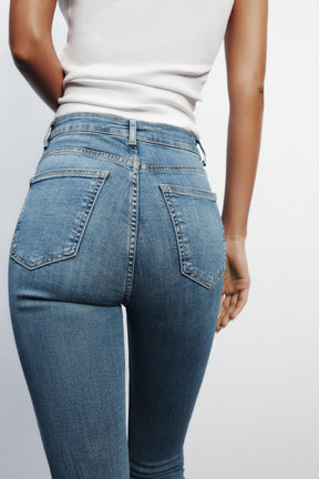 High-waist skinny jeans