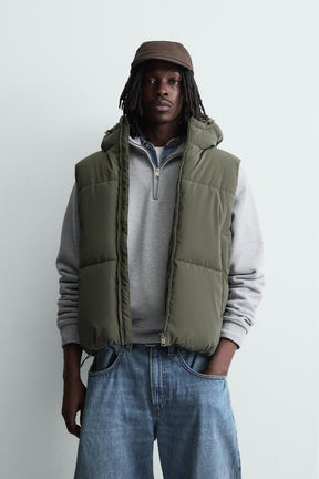 RUBBERISED PUFFER GILET - Image 2