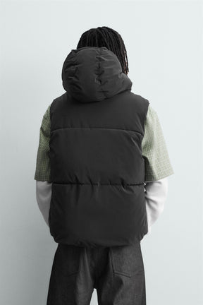 RUBBERISED PUFFER GILET - Image 3