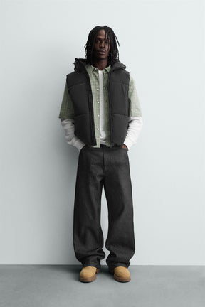 RUBBERISED PUFFER GILET - Image 1